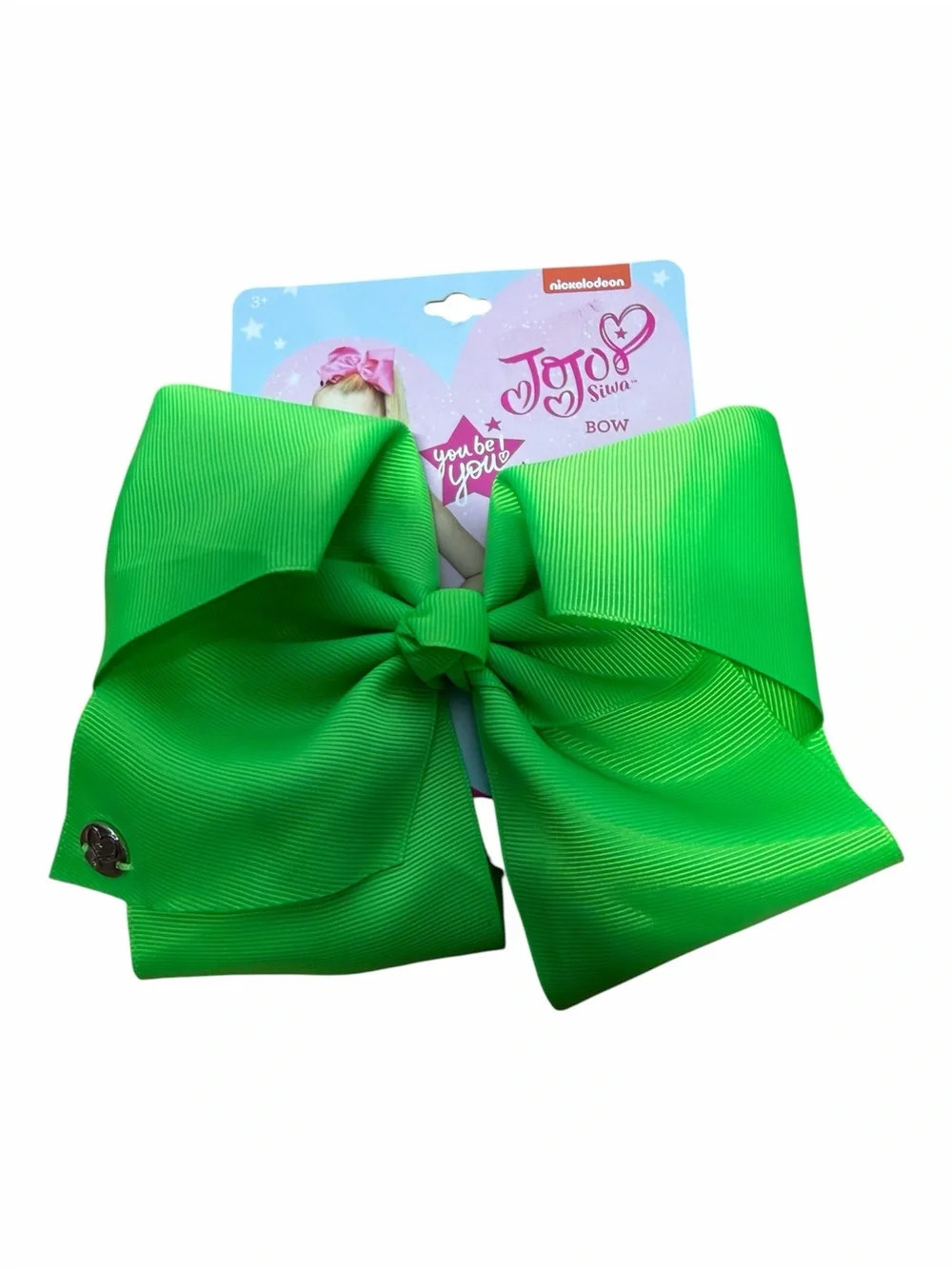 JoJo Siwa Neon Green Signature Hair Bow Grosgrain Nickelodeon NWT